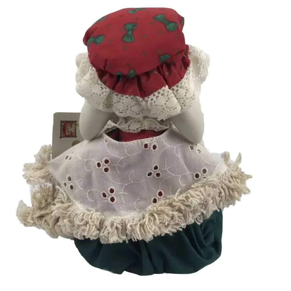 House of Lloyd Grannie Flo Bunny 1996 Rabbit Shelf Sitter Porcelain Rope Vintage